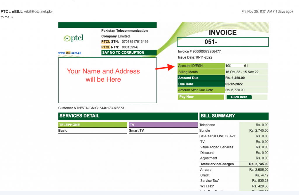 ptcl bill e copy
